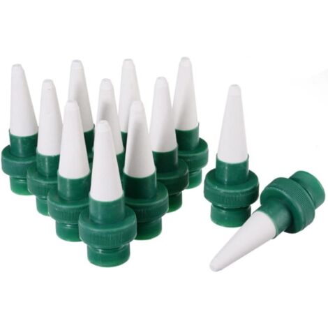 MEMKEY Automatic Watering Spike, Automatic Plant Watering System, Ceramic Automatic Flower and Drip Water Stake System for Indoor and Outdoor Use (12 Pack)