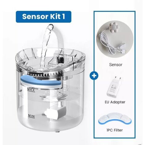 Automatique 1,8L Fontaines à Eau pour Chats Chiot Animaux avec 2 Modes d'eau Intelligents 2 Filtre Charbon 1 Pompe USB Silencieuse