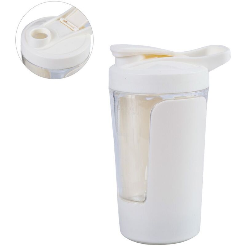 Automatique de la table de Mixage,Shaker de Protéines électrique,450ml, résistant à la Chaleur, des fuites et de la preuve du crash, blanc
