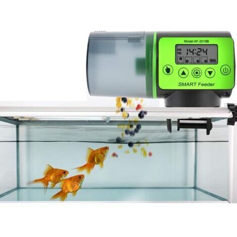 Automatique Distributeur Nourriture pour Poissons avec Minuterie et LCD pour Aquarium