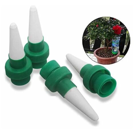 Automatique Plante d'irrigation d'eau Distributeur cône en céramique tête Plante verseur Goutte à Goutte d'irrigation pour Jardin, Plante d'intérieur, Fleurs 4 pièces，