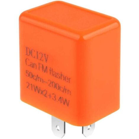 Automatique Relais 12V 2 Broches SPST, Clignotant réglable électronique, Relais de clignotant Universel pour Voiture/Feux Clignotants/LED Indicateur Direction/Moto/Scooter