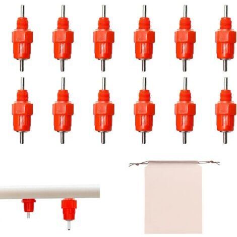 Automatique Tétine Abreuvoir Poule Volaille,Buveurs Automatiques,Abreuvoir Poules, Poulet Canard Poule Distributeur d'eau,Abreuvoir de Volaille,Eau Mamelons Abreuvoirs,Abreuvoir Poulet,18pcs