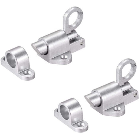 Automatique Verrou Porte Aluminium, 2 Pièces Loquet à Ressort, Verrou Porte à Rebond, Verrou de Porte à Verrouillage Automatique, pour Portes de Balcon, Portes de Jardin, Fenêtres, Portes D'Armoires