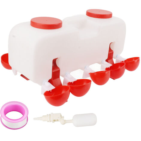 Automatische 10-Liter-Geflügeltränke mit Näpfen für Enten und Gänse, langlebiges Tränksystem.
