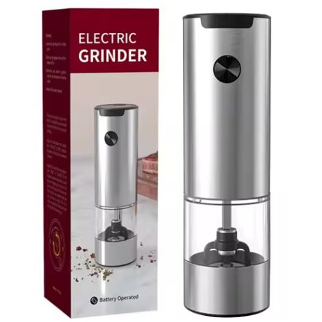 Automatische elektrische Salz- und Pfeffermühle mit LED-Licht, einstellbarer Mahlgrad, Küchenwerkzeuge