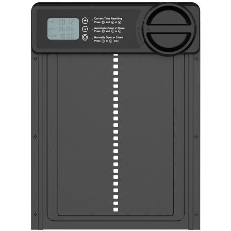 Automatische Hühnerstalltür mit Timer und Einklemmschutz, automatische Hühnerstalltür aus Aluminium, batteriebetrieben (Batterie nicht im Lieferumfang enthalten)