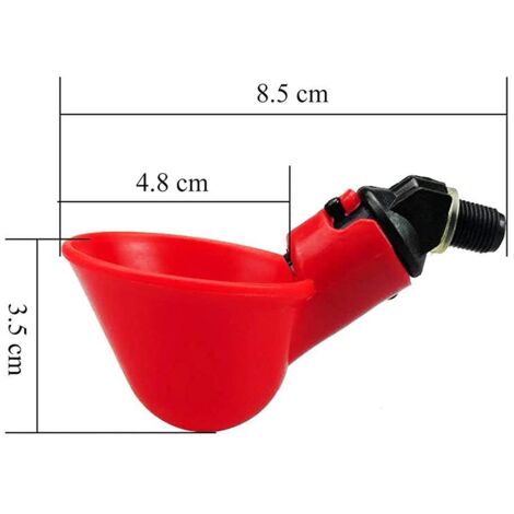 Automatische Hühnertränke, 5-teiliges Trinkbrunnen-Set aus Kunststoff, Becherabmessungen 8 x 5 x 3,5 cm, für Hühnerstall, Tauben, Wachteln und andere Vögel