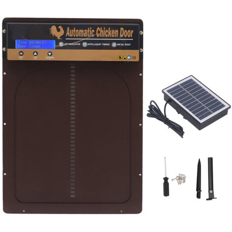 Automatische, solarbetriebene Hühnerstalltür mit programmierbarem Timer für die Geflügelhaltung im Hausgebrauch