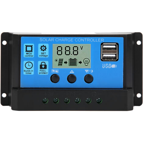 Automatischer 40-A-PWM-Laderegler mit LCD-Bildschirm und zwei USB-Ausgängen für PV-Systeme