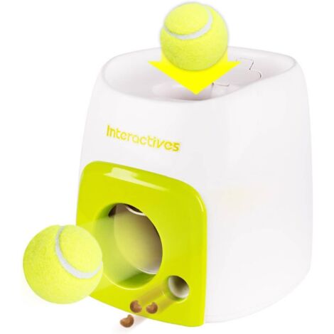 Automatischer Ballwerfer für Hunde, interaktives Spielzeug, Leckerli-Spender für kleine Hunde, Unterhaltung und Bewegung