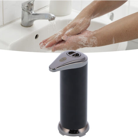 Automatischer, berührungsloser Infrarot-Seifenspender mit Sensoren, 250 ml, für Bad, Küche und Haushalt – Schwarzes ABS-Design, wasserabweisend (IPX4) – 406 g