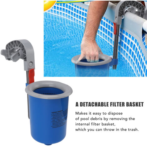 Automatischer blauer Oberflächenskimmer für Aufstellpools, wandmontierter Schwimmskimmer