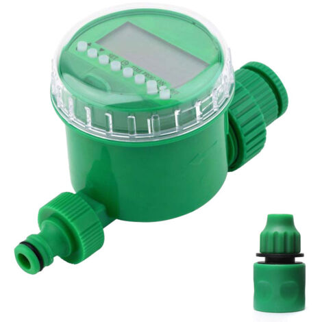 Automatischer digitaler Timer für Gartenbewässerungssysteme, LCD-Display, Programmierer – UK-Stecker, 2-Minuten-Schnellanschluss, bis zu 8 Programme/Tag, Batterie enthalten, wasserdicht