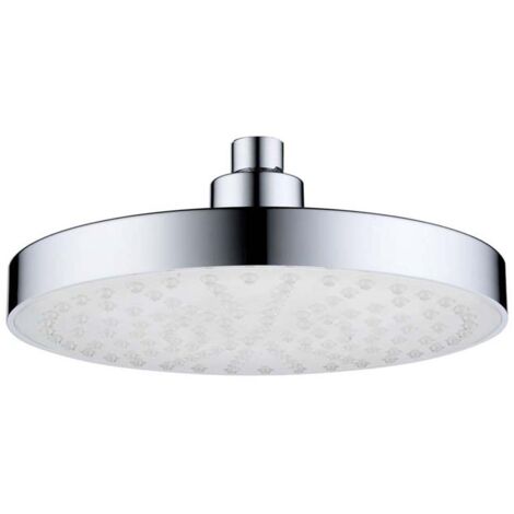 Automatischer Duschkopf mit 8 LEDs und 7 wechselnden Farben, rundes Design, tragbarer Badewannensprinkler, hydraulisch betrieben, für Bad und Toilette.