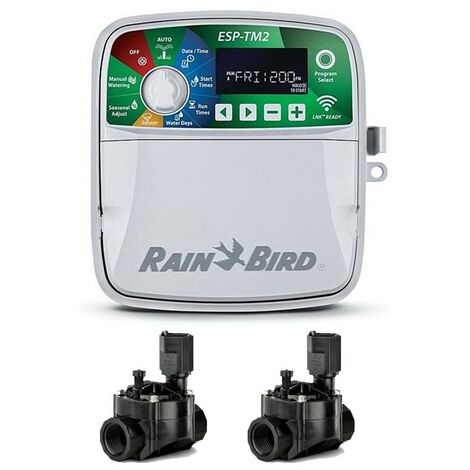 Automatischer elektrischer Bewässerungsregler ESP-TM2 4 Zonen Indoor Rain Bird + 2 Elektroventile 100HV 24V 1