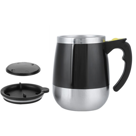 Automatischer elektrischer Kaffeebecher aus Edelstahl mit integriertem Milchrührer, ideal für Büro und Zuhause.