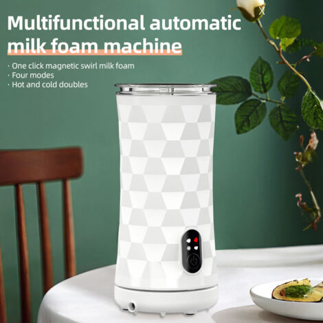 Automatischer elektrischer Milchaufschäumer (400 W, 4-in-1) für Latte Macchiato, Cappuccino und Macchiato mit Heiz- und Kaltaufschäumfunktion, 240 ml / 130 ml Fassungsvermögen, ABS und Edelstahl 304, 