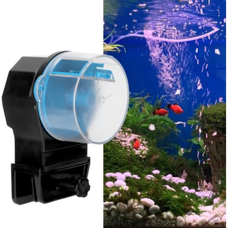 Automatischer Fischfutterautomat mit Zeitschaltuhr, einfache Installation und bequeme Reinigung – Blau