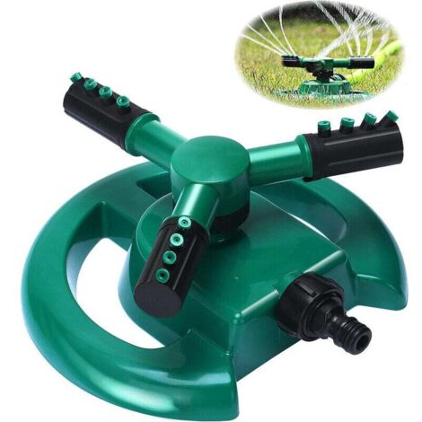 Automatischer Gartensprenger für Rasenflächen, 360° drehbares 3-Arm-Bewässerungssystem