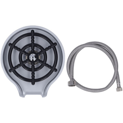 Automatischer Hochdruck-Gläserreiniger für Spülbecken mit ABS-Sockel, 80 cm Set und silberner Oberfläche