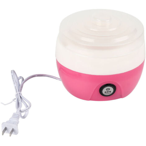 Automatischer Joghurtbereiter, 220 V, 1 l, rosa Kunststoffbehälter, DIY-Gerät für selbstgemachten Joghurt, CN-Stecker