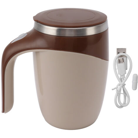 Automatischer Kaffeebecher mit magnetischem Rührwerk, batteriebetriebener elektrischer Rührbecher, braune Edelstahlbeschichtung