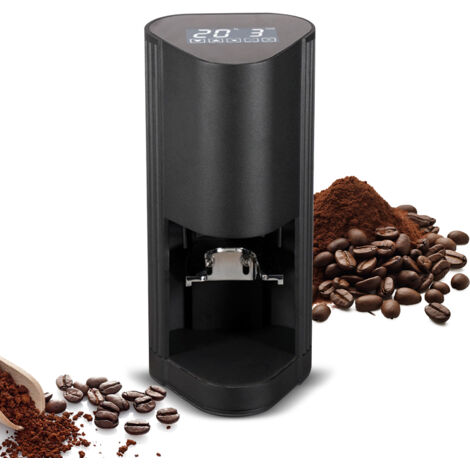 Automatischer Kaffeetamper mit Digitalanzeige und Touchscreen – Tamperdruck 5–30 kg, kompatibel mit 99 % aller Siebträger, schwarzes Aluminium