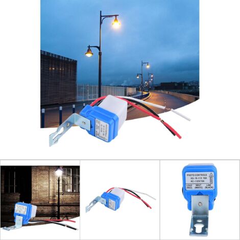 Automatischer Lichtschalter mit Lichtsensor, Ein-/Ausschaltautomatik, 110 V 10 A, Lichtsteuerungsschalter für Straßenlaternen, Außenbeleuchtung, Türen, Tore und Gärten