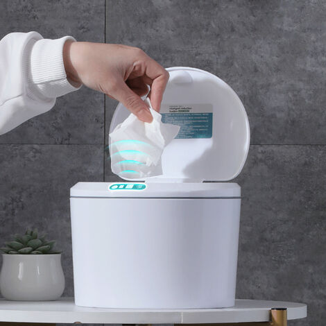 Automatischer Mini-Abfalleimer mit Deckel und Sensorfunktion für Büro und Auto, 3 l, ABS, elektrisch, USB-C, AAA, 18 x 18 x 13 cm