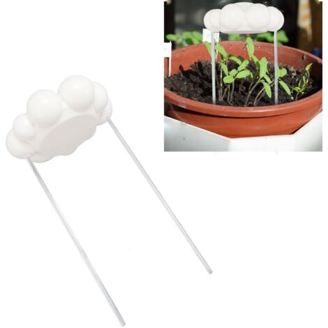 Automatischer Pflanzensprenger – Regenwolke – Kunststoff – 11,8 x 11,8 x 4 cm – 2 Stützstangen – Weiß
