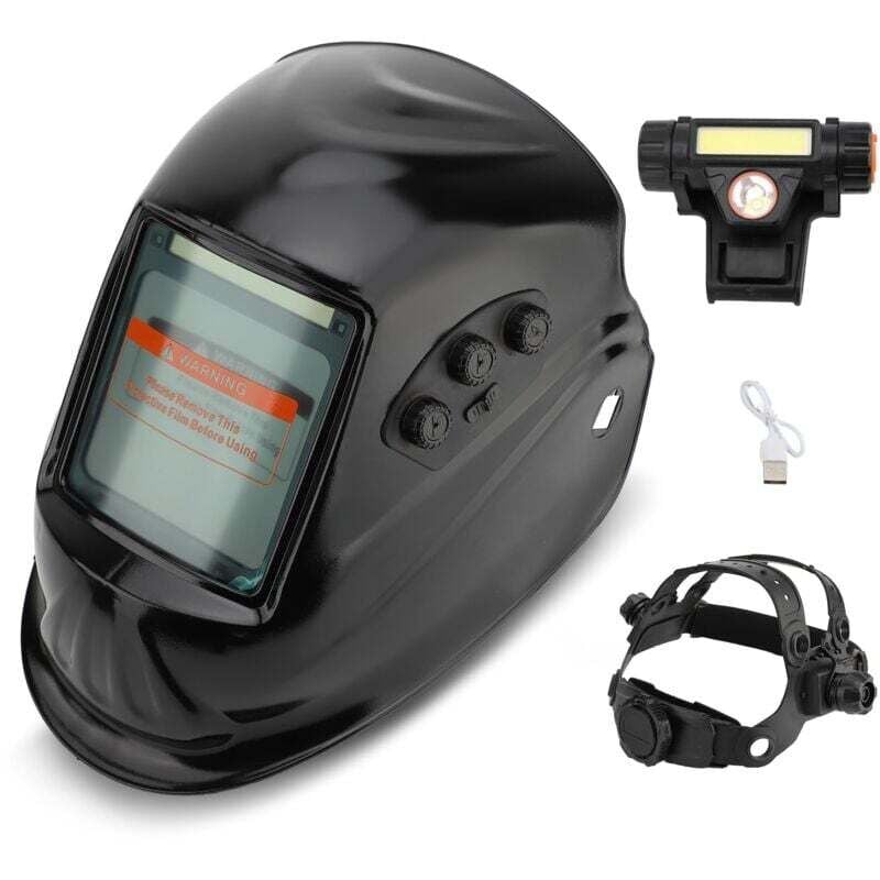 Image of Automatischer Schweißhelm mit LCD-Bildschirm für WIG-, MIG-, MMA-Schweißen und Schleifen (Schwarz)