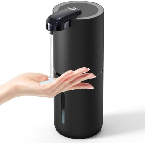 Automatischer Seifenspender, 4 einstellbare Geschwindigkeiten, 380 ml, elektrisch, berührungslos, Wandmontage, wiederaufladbar über USB, IPX5, wasserdicht, ideal für Zuhause, Büro, Krankenhaus, Hotel 