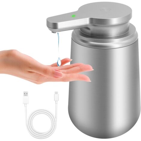 Automatischer Seifenspender (400 ml), Edelstahl, mit Sensor, Infrarot-Seifenspender, Bewegungssensor, USB-C-Ladeanschluss, elektrisch, für Küche und Bad