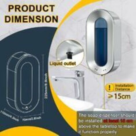 Automatischer Seifenspender (700 ml) mit Sensor, berührungsloser Seifenspender, Wand-Desinfektionsmittelspender, Silber
