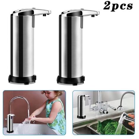 Automatischer Seifenspender fürs Badezimmer mit Infrarotsensor und wasserdichtem, berührungslosem Sockel – 2er-Pack –