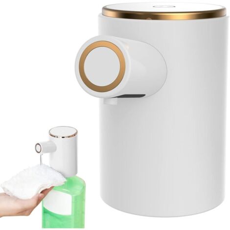 Automatischer Seifenspender mit Infrarotsensor, USB-Lade-Flüssigseifenspender, IPX4 wasserdichter Schaumseifenspender für Badezimmer, Küche, Hotel (Weiß)