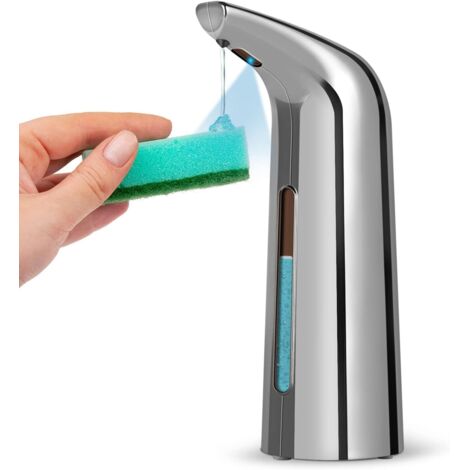Automatischer Seifenspender mit Sensor, wasserdichter berührungsloser Infrarot-Seifenspender für Badezimmer, Küche, Hotel, Restaurant – Silber