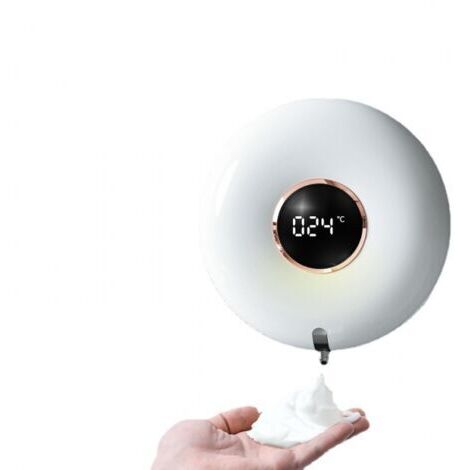 Automatischer Seifenspender, Schaumspender, Handwaschgerät, Kosmetikschaumspender, Wandmontierter Seifenspender (Donut-Form), berührungslos, wasserdicht (IPX7), Infrarotsensor, USB-C-Anschluss