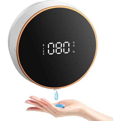 Automatischer Seifenspender zur Wandmontage, 300 ml, Spülmittelspender ohne Bohren mit 3 einstellbaren Stufen, Seifenspender für Badezimmer, Küche und Büro (Weiß (Gel-Version))