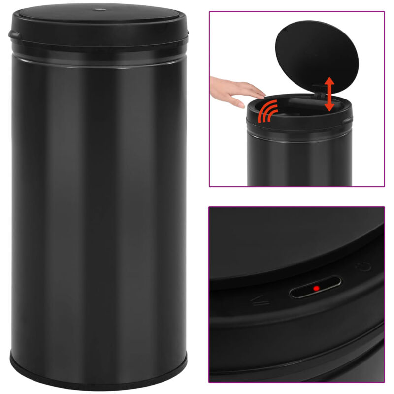 Vidaxl - Automatischer Sensor-mülleimer 70 L Kohlenstoffstahl Schwarz