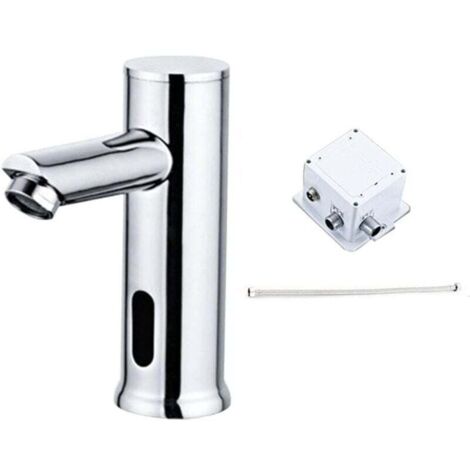 Automatischer Sensor-Wasserhahn, Automatischer Sensor-Küchenspülen-Wasserhahn, Bewegungsaktivierter intelligenter Badezimmer-Waschbecken-Wasserhahn, Batteriebetriebener Kaltwasser-Waschbecken-W