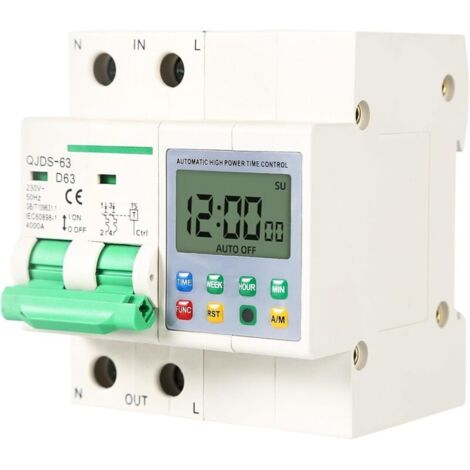 Automatischer Timer mit 16 Gruppen, einstellbarem Schalter, 63 A, 230 V Wechselstrom, für Haushaltsgeräte, Zeitsteuerung