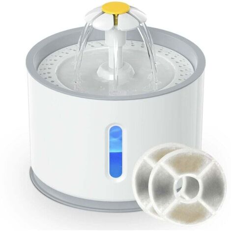 Automatischer Trinkbrunnen für Katzen und Hunde, 2,4 l, leiser Wasserspender mit LED-Wasserstandsanzeige und Aktivkohlefilter