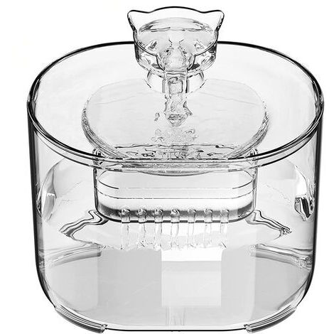 Automatischer Wasserspender für Katzen und Hunde, mit USB-Netzteil, LED-Beleuchtung, 2,2 l, transparent