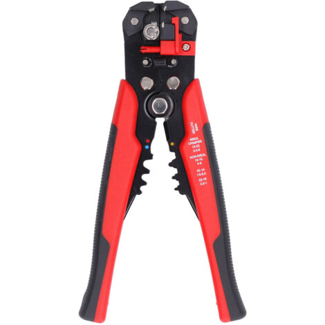 Automatisches 8-Zoll-Crimp-, Schneid- und Abisolierwerkzeug für Drähte – Ergonomisches Multifunktionswerkzeug für den Heim- und Profibereich – Rot