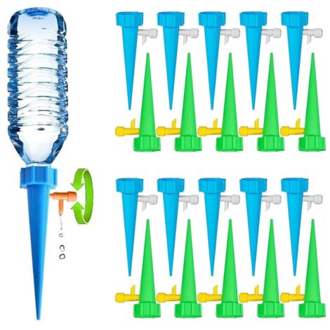 Automatisches Bewässerungssystem mit 20 Tropfflaschen, automatischer Pflanzensprinkler, Tropfbewässerung mit Regulierventilen für Haus und Garten.