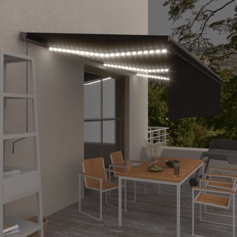 Automatisches Markise mit Windsensor/LED 6x3 m Anthrazit