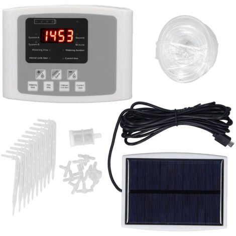 Automatisches Pflanzenbewässerungssystem mit Solar- und USB-Pumpe, intelligenter Zeitschaltuhr