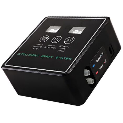 Automatisches Sprühsystem Mister Reptile mit Timer, Touch-Controller, geräuscharmem Smart Mister, 360° drehbarem Diffusor für Terrarien, Amphibien und Reptilien (Schwarzes ABS, 5 m Set + 2 Düsen)
